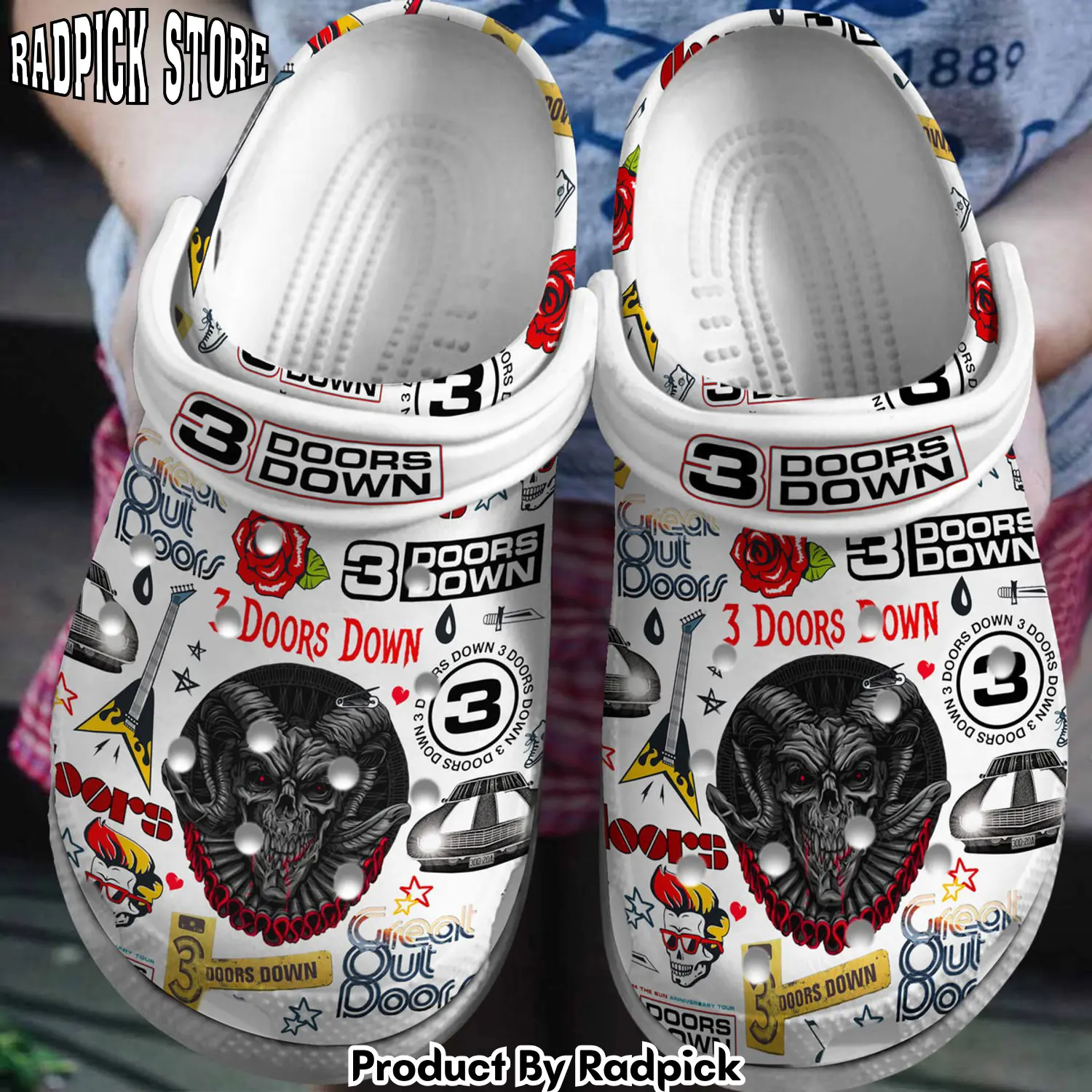 Radpick 3 doors down music crocss crocband clogs shoes comfortable for men women and kids footwearelite exclusive rp6528380